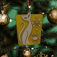 Atomic Cat Mid Century Modern Holiday Ornament