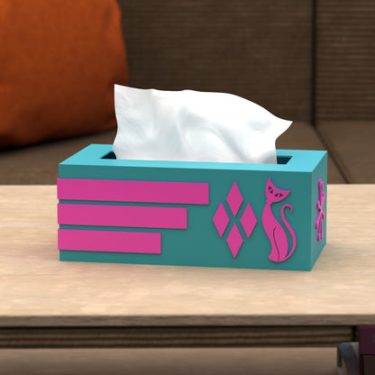Atomic Cat Retro Rectangle Tissue Box Cover