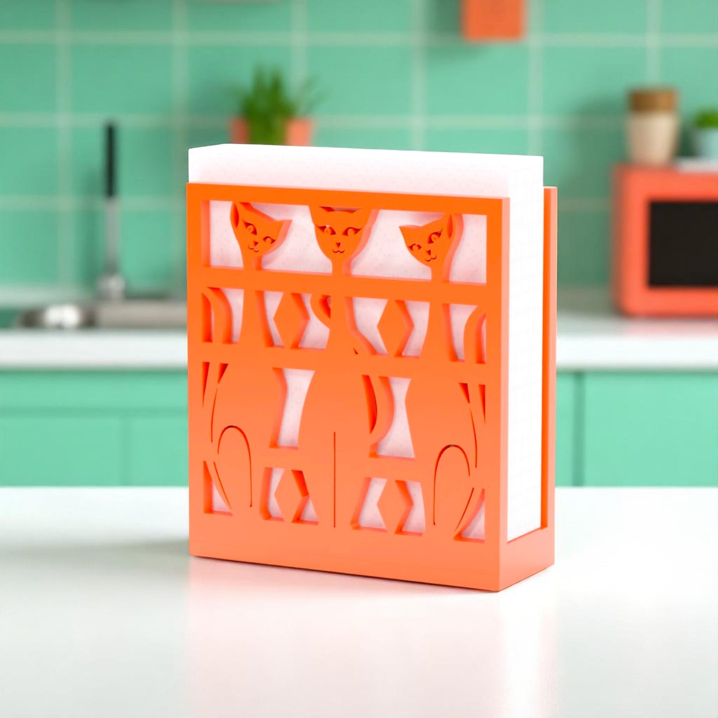 Atomic Space Cats Napkin Holder