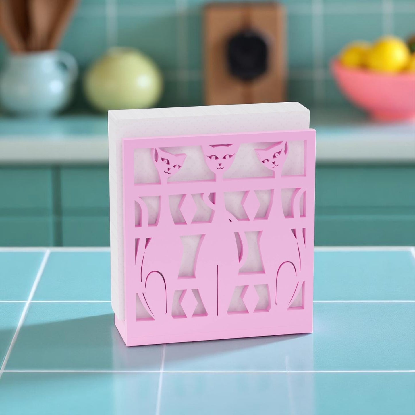 Atomic Space Cats Napkin Holder