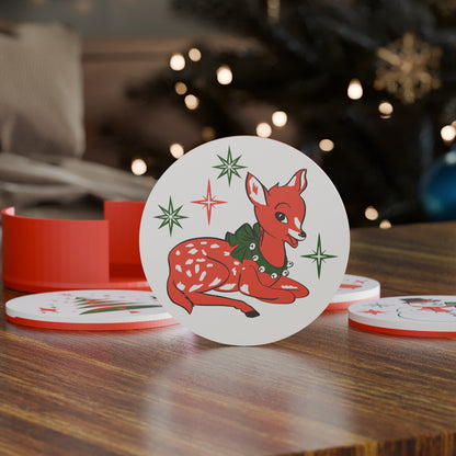 Retro Christmas Coasters Set of 4