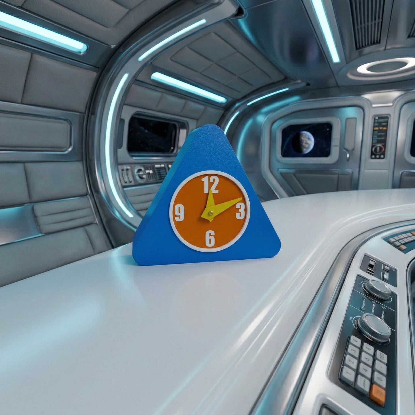 Chroma Trio Space Age Desk Clock