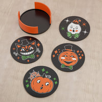 Retro MCM Style Halloween Cartoon Coaster Set of 4