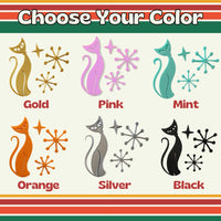 Midcentury Modern Vintage Style Atomic Cat Fridge Magnets