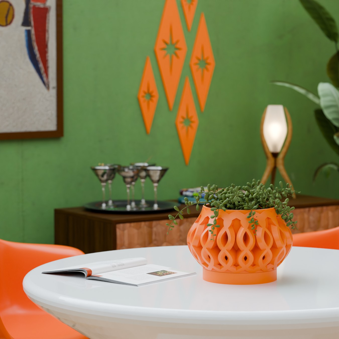 Corex Space Age Infinity Retro Weave Planter