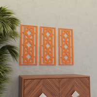 Diamond Vertigo Midcentury Modern Wall Panel Set of 3