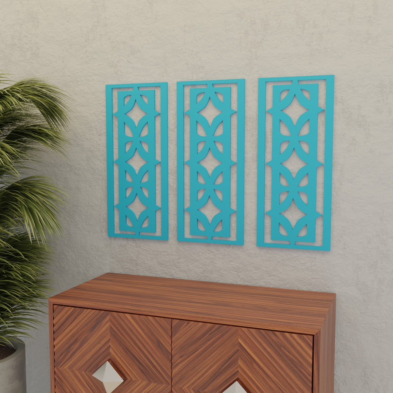 Diamond Vertigo Midcentury Modern Wall Panel Set of 3