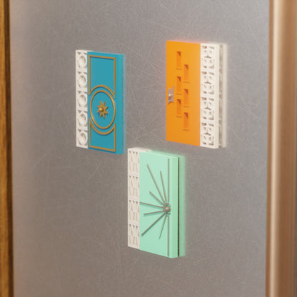 Mid Century Modern Doors Refrigerator Magnets