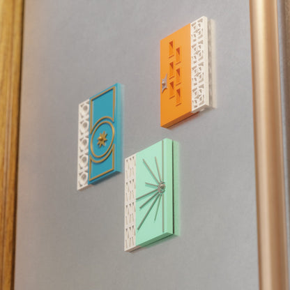 Mid Century Modern Doors Refrigerator Magnets