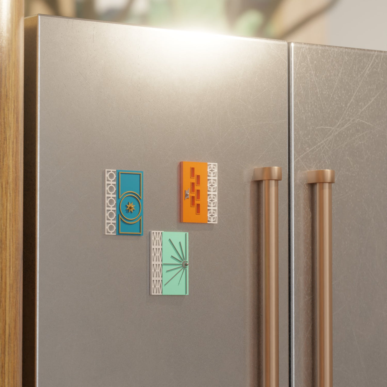 Mid Century Modern Doors Refrigerator Magnets