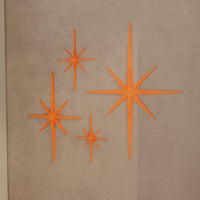 Mid Century Modern Elongated Starbursts Set of 4
