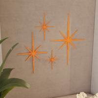Mid Century Modern Elongated Starbursts Set of 4
