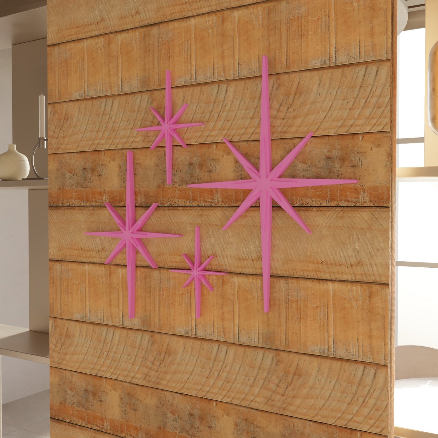 Mid Century Modern Elongated Starbursts Set of 4