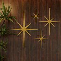 Mid Century Modern Elongated Starbursts Set of 4