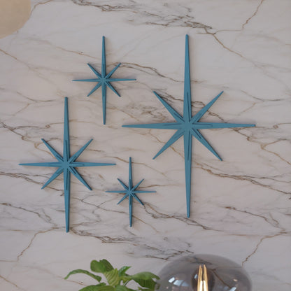 Mid Century Modern Elongated Starbursts Set of 4
