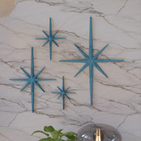Mid Century Modern Elongated Starbursts Set of 4