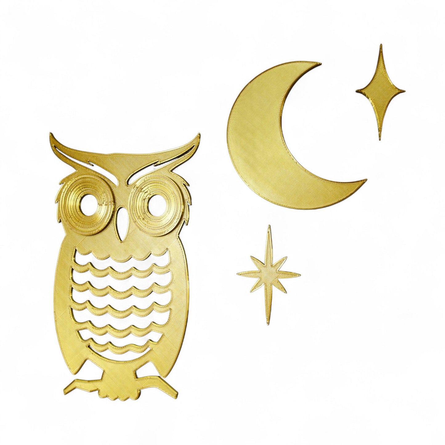 Midcentury Modern Owl Moon Stars Wall Decor