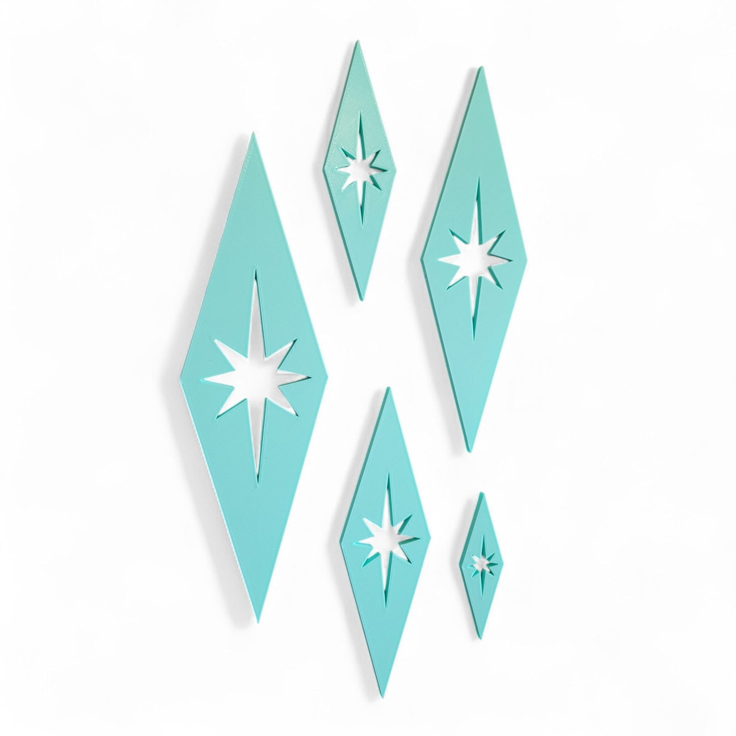 Midcentury Modern Diamond Starbursts Wall Decor