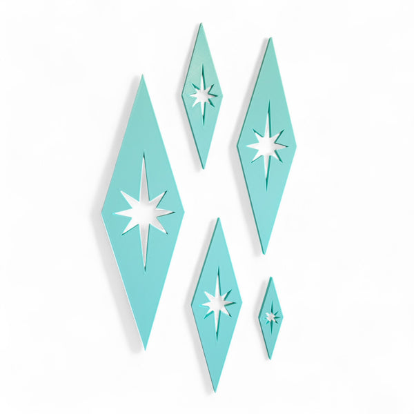 Midcentury Modern Diamond Starbursts Wall Decor