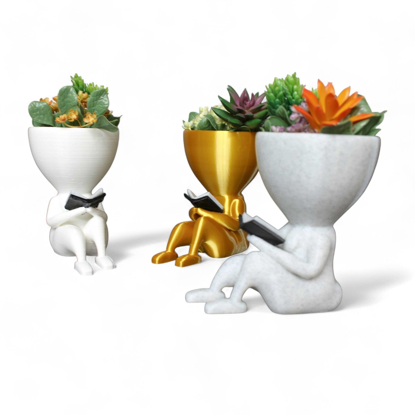 People Book Reading Planter