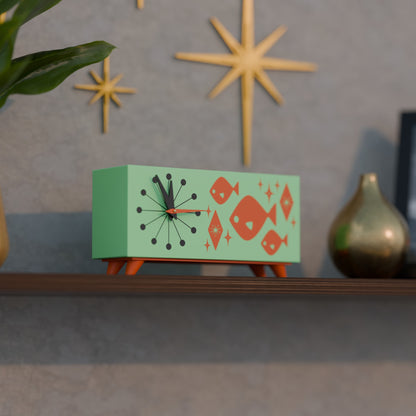 Atomic Fish Mid-Century Modern Atomic Space-Age Clock