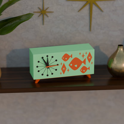 Atomic Fish Mid-Century Modern Atomic Space-Age Clock