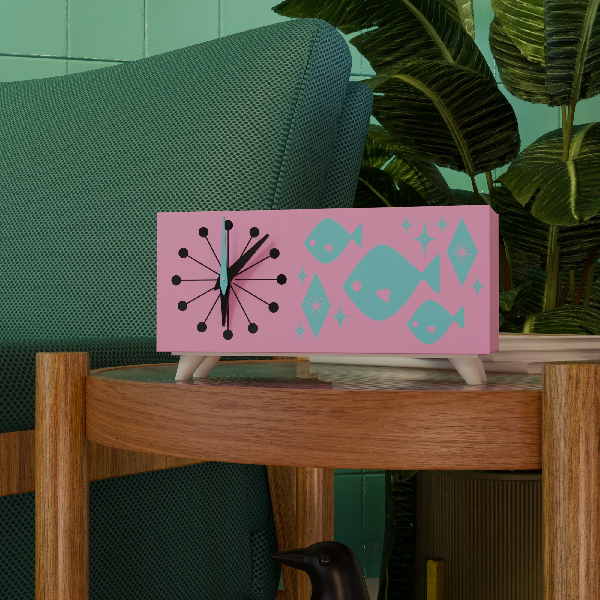 Atomic Fish Mid-Century Modern Atomic Space-Age Clock