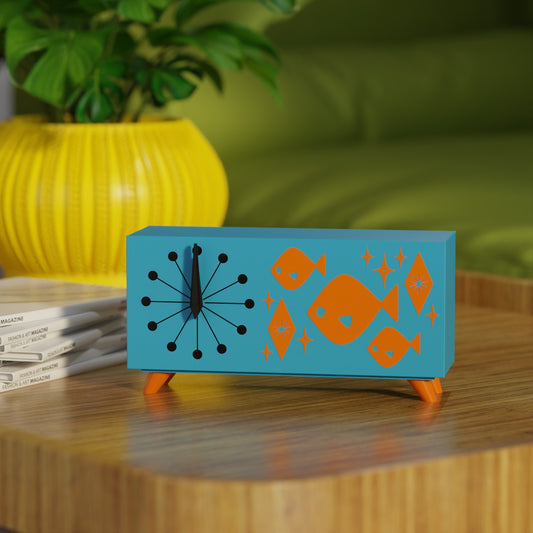 Atomic Fish Mid-Century Modern Atomic Space-Age Clock