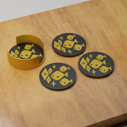 Atomic Fish Retro Coaster Set of 4