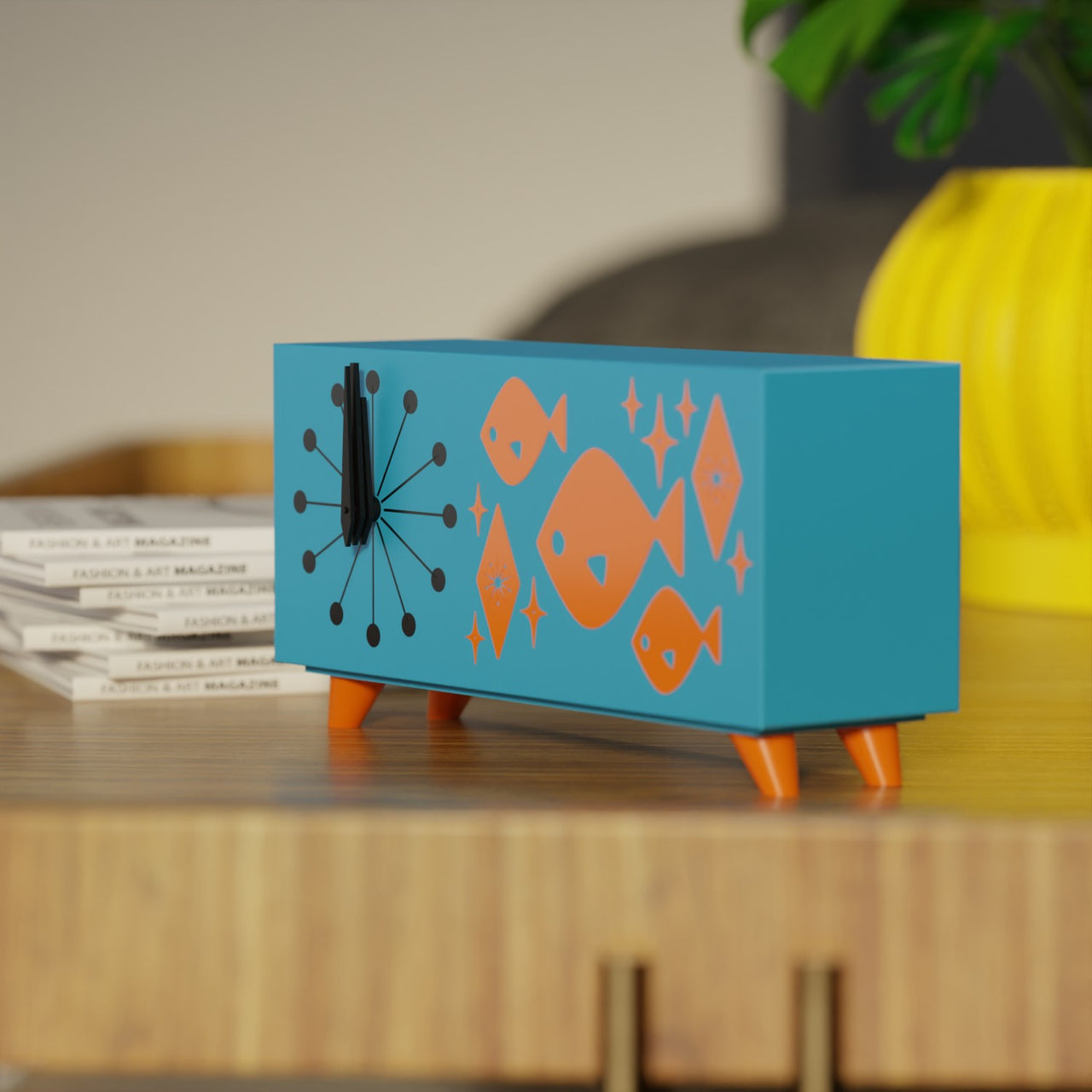 Atomic Fish Mid-Century Modern Atomic Space-Age Clock