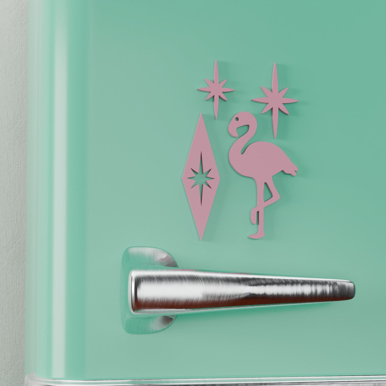 Atomic Flamingo Fridge Magnets