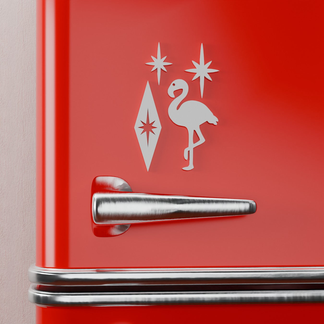 Atomic Flamingo Fridge Magnets