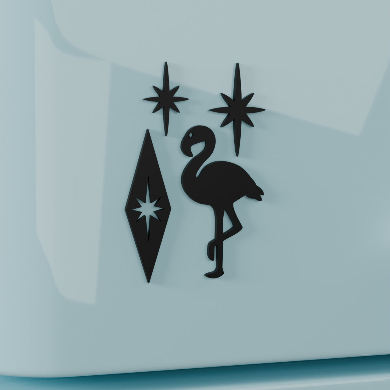 Atomic Flamingo Fridge Magnets