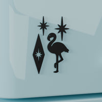 Atomic Flamingo Fridge Magnets