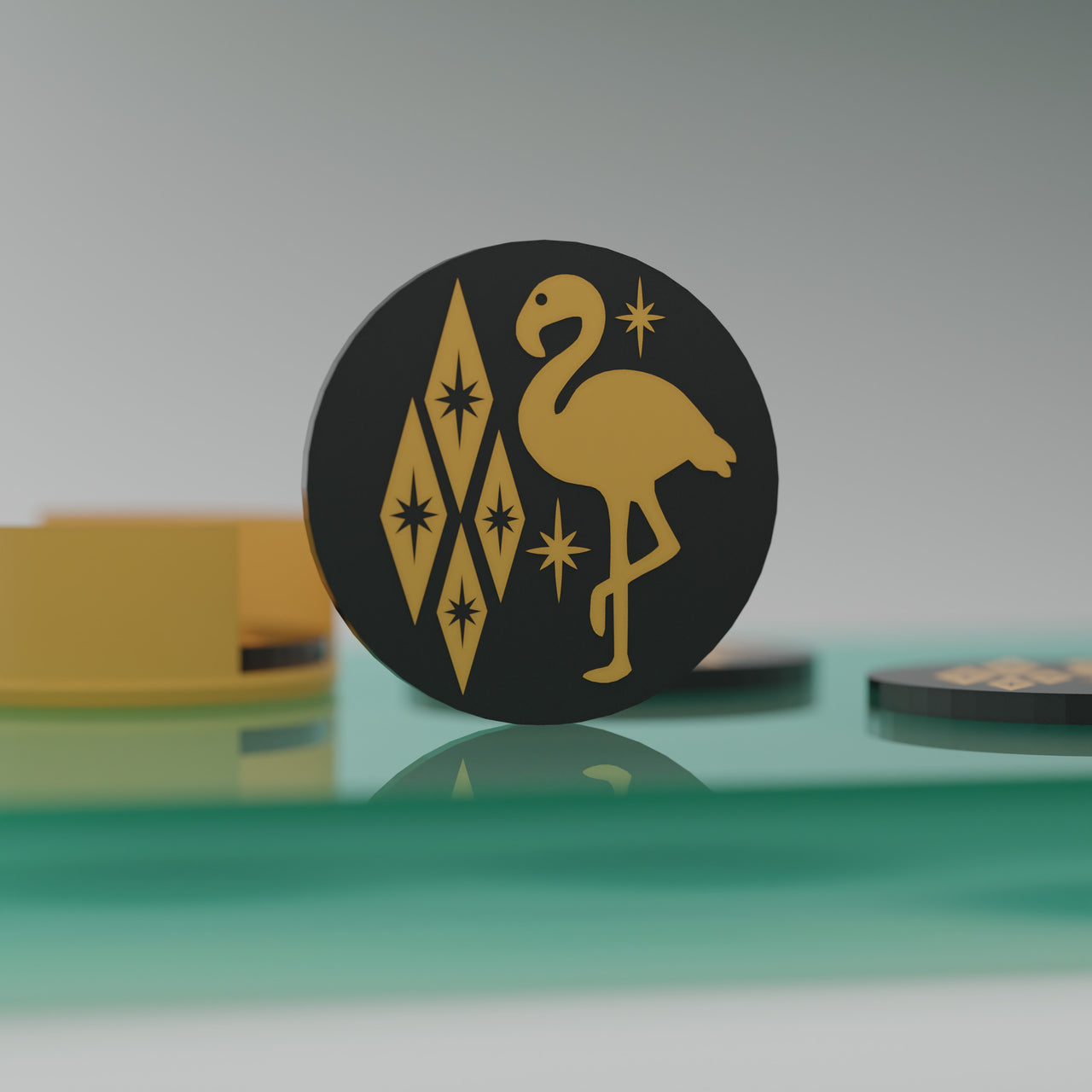 Atomic Flamingo Coaster Set