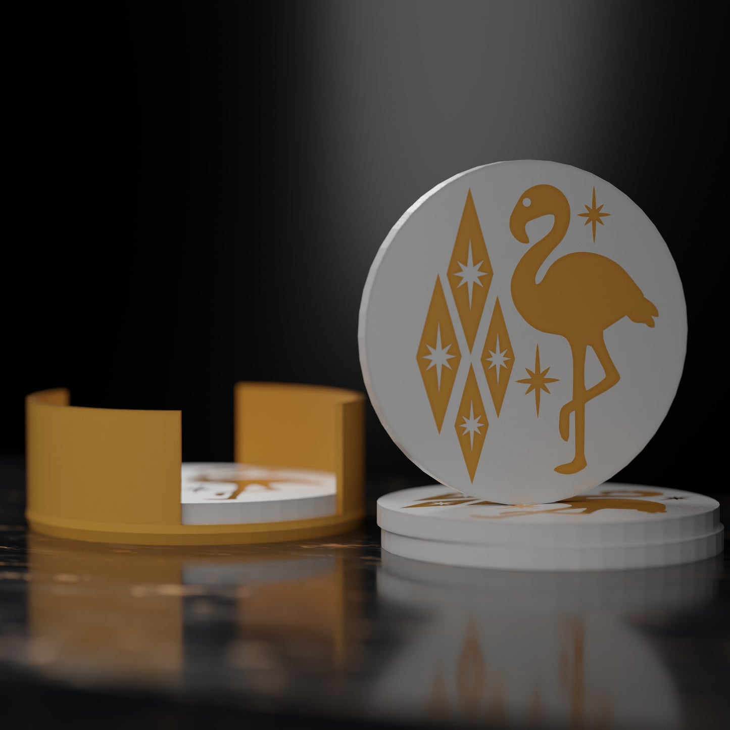 Atomic Flamingo Coaster Set