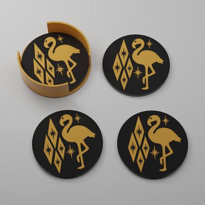 Atomic Flamingo Coaster Set