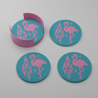 Atomic Flamingo Coaster Set