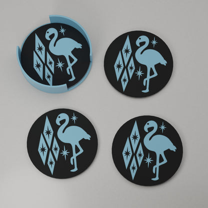 Atomic Flamingo Coaster Set