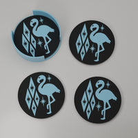 Atomic Flamingo Coaster Set