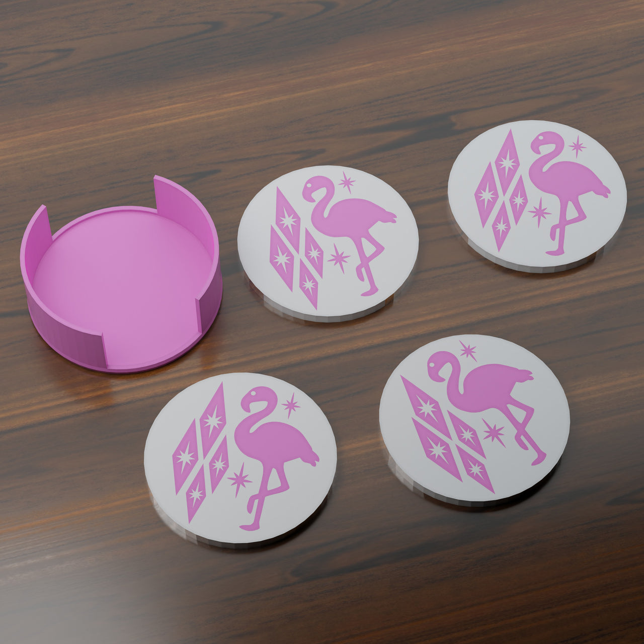 Atomic Flamingo Coaster Set