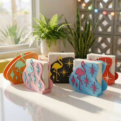 Atomic Flamingo Retro Style Napkin Holder