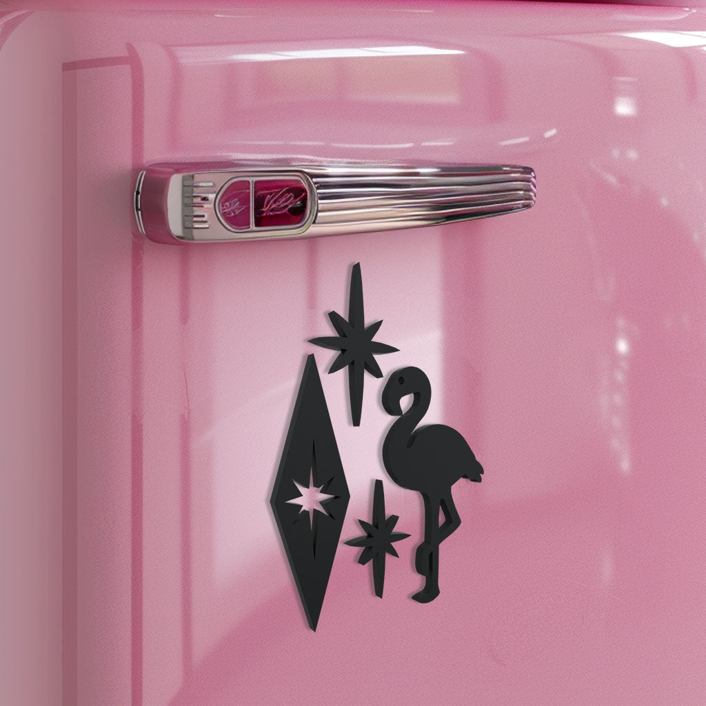 Atomic Flamingo Fridge Magnets
