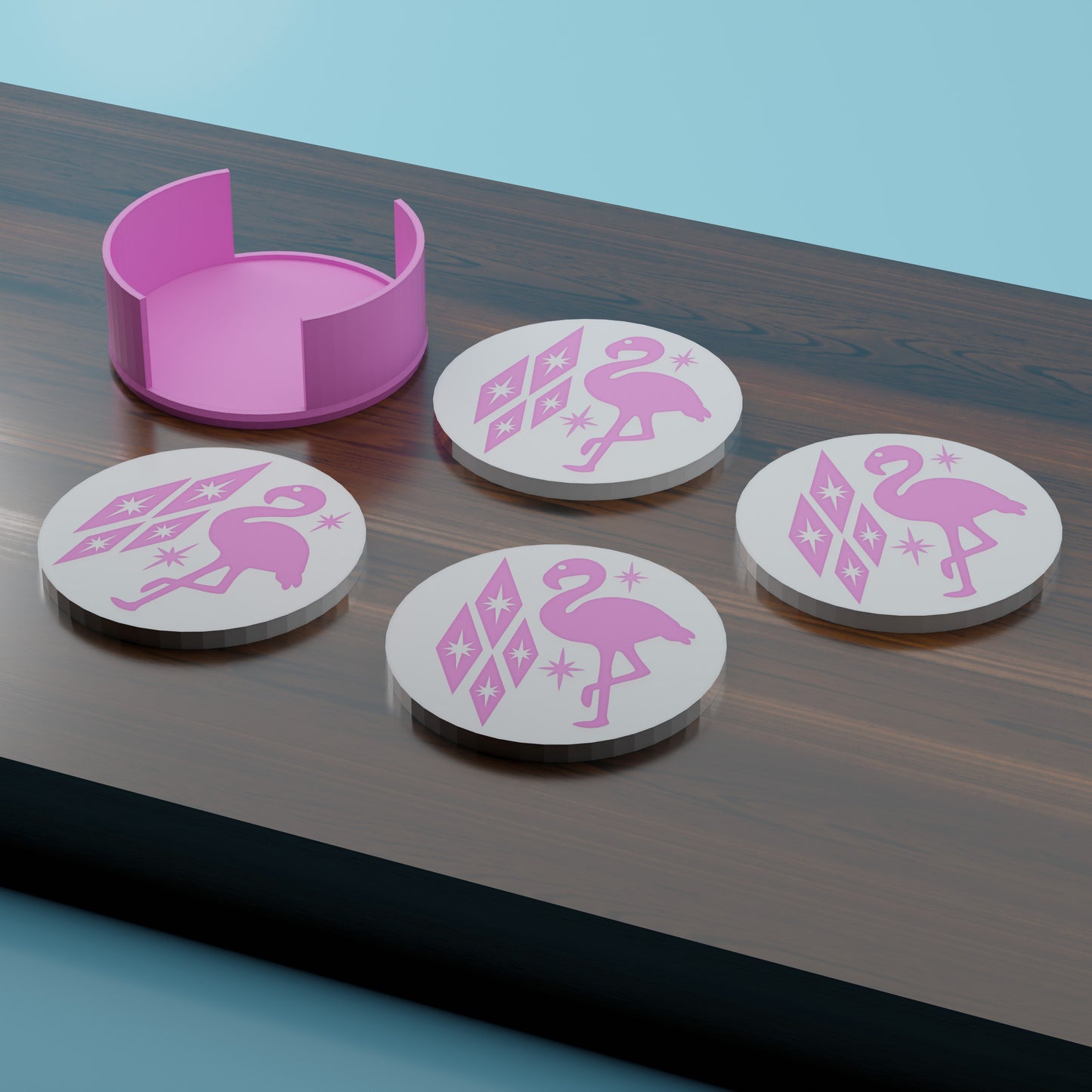 Atomic Flamingo Coaster Set