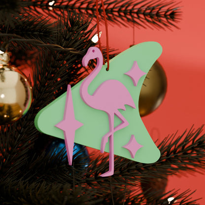 Atomic Flamingo Holiday Ornament