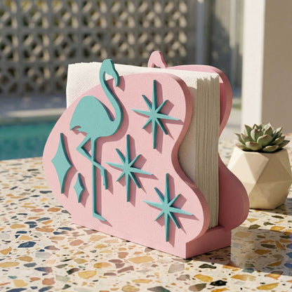 Atomic Flamingo Retro Style Napkin Holder
