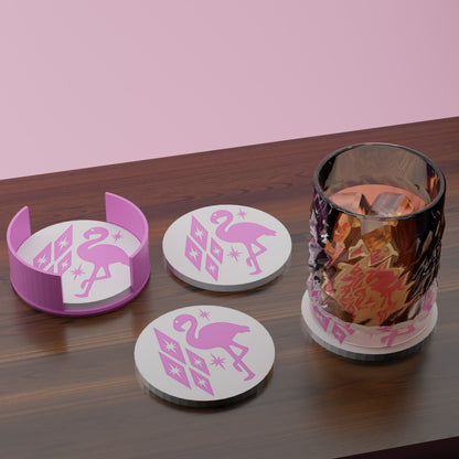 Atomic Flamingo Coaster Set