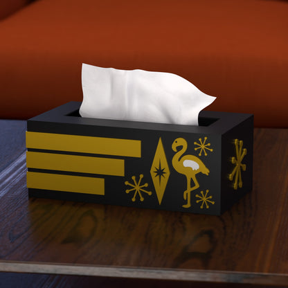 Atomic Flamingo Retro Rectangle Tissue Box Cover