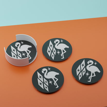 Atomic Flamingo Coaster Set