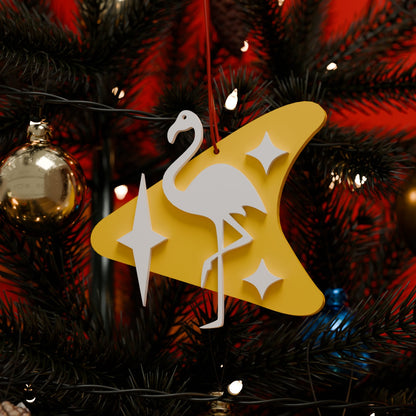 Atomic Flamingo Holiday Ornament
